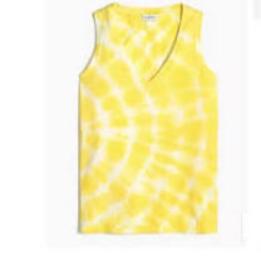 NWT J. Crew Yellow Tie Dye Tank